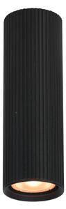 Spot a soffitto moderno tubo nero a righe rotondo 17 cm per soggiorno cucina 1xGU10 10W RILOK Italux