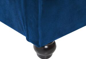 Letto rivestimento in velluto blu Gambe in legno Nero 180 x 200 cm abbottonato Glam Beliani