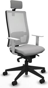 Sedia da ufficio Piqueras y Crespo, modello 4B066N2, colore grigio chiaro