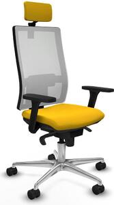Sedia da ufficio Piqueras y Crespo, modello 3D086N2, colore giallo