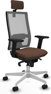 Sedia da ufficio Piqueras y Crespo modello 2D026N2, colore marrone scuro