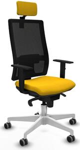 Sedia da ufficio Piqueras y Crespo, modello 1D026G2, colore giallo