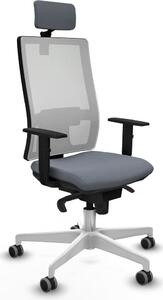 Sedia da ufficio Piqueras y Crespo, modello 1D026G2, colore grigio