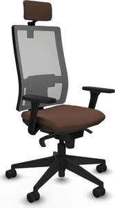 Sedia da ufficio Piqueras y Crespo, modello 3D066N2, color marrone scuro