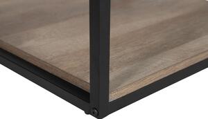 Tavolino Piano in Legno Scuro Struttura in Metallo Nero 56 x 56 cm Quadrato Moderno Soggiorno Industriale Beliani