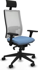 Sedia da ufficio Piqueras y Crespo modello 3D066N1, colore blu cielo