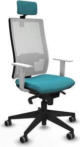 Sedia da ufficio Piqueras y Crespo, modello 4B066G2, colore turchese