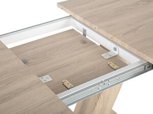 Tavolo da pranzo in legno impiallacciato rovere chiaro 140/180 x 90L x 75H cm Piano allungabile moderno Beliani