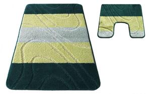 Tappetini antiscivolo verdi per il bagno 50 cm x 80 cm + 40 cm x 50 cm