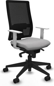 Sedia da ufficio Piqueras y Crespo, modello 4B066N0, colore grigio chiaro