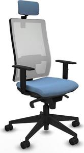 Sedia da ufficio Piqueras y Crespo, modello 1D066N2, colore blu cielo