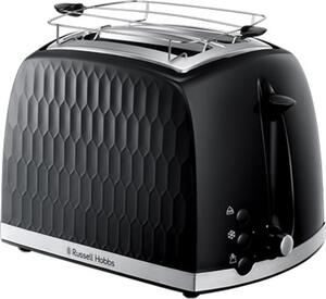 Russell Hobbs Tostapane 2 Fette Potenza 850 Watt 6 Livelli di Cottura Funzione scongelamento e Cassetto fondo Raccoglibriciole colore Nero - Honeyc