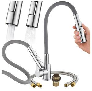 Granitan - Miscelatore cucina - Rubinetto cucina altezza 68 cm - Miscelatore lavello grigio - RENO