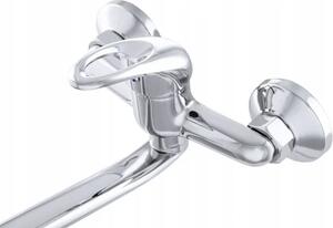 Granitan - Rubinetto da cucina - Rubinetto per lavello - Orientabile a 360° - Cartuccia in Vetroceramica - Cromo - Montaggio a parete - ALFA
