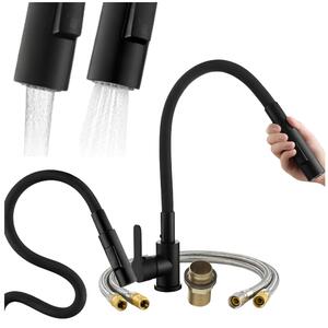 Granitan - Miscelatore cucina - Rubinetto cucina altezza 68 cm - Miscelatore lavello nero - RENO