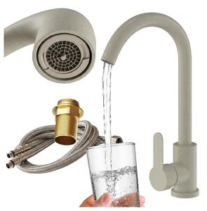Granitan - Rubinetto da cucina - Rubinetto per lavello - Orientabile a 360° - Cartuccia in Vetroceramica - Beige - PRESTIGE
