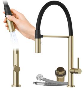 Granitan - Miscelatore cucina - Rubinetto cucina altezza 47 cm - Miscelatore lavello nero - SCALA