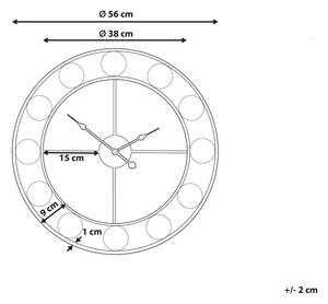 Orologio da Parete Sfere Multicolore Design Cornice in Ferro Anticato Rotondo 56 cm Beliani