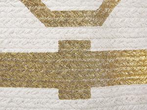 Cesto portabiancheria in cotone biancheria sporca in tessuto colore beige stile moderno Beliani