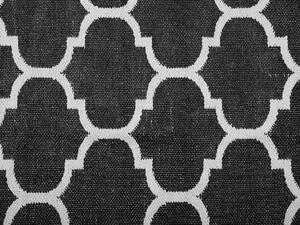 Tappeto tappetino Moquette Bianco e Nero Reversibile Materiale Sintetico Esterno e Interno Motivo Quadrifoglio Rettangolare 140 x 200 cm Beliani