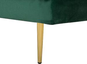 Chaise longue Velluto Verde Smeraldo Imbottito Orientamento versione sinistra Gambe In Metallo Cuscino Design Moderno Beliani
