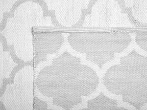Tappeto tappetino Tessuto Grigio 140 x 200 cm Reversibile Esterno Interno Marocchino Beliani