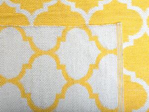 Tappeto tappetino Tessuto Giallo 140 x 200 cm Reversibile Esterno Interno Marocchino Beliani