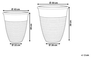 Set di 2 vasi per piante fioriere in pietra grigia solida miscela rotonda varie dimensioni all'aperto per tutte le stagioni Beliani