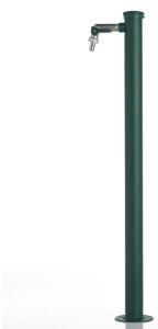Fontana da Giardino con Rubinetto e vasca Rotonda Dimensioni 11x15x h 86 cm - peso 4,5kg con tubo rubinetto, Colore Verde