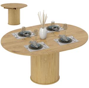 HOMCOM Tavolo da pranzo estensibile, tavolo da cucina, per 6-8 persone, 110-150 x 75 cm, effetto legno naturale | Aosom Italy