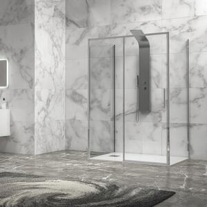 Kamalu box doccia 3 lati 70x100x70 scorrevole telaio cromato minimale | kla-4000c