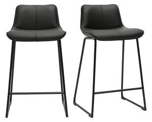 Sgabelli da bar neri e metallo H65 cm (confezione da 2) BOOST