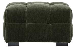 Pouf poggiapiedi design in tessuto effetto velluto verde kaki CORTO