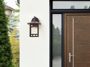 Lampada da parete per esterno metallo e vetro nero 28 cm esterno giardino stile tradizionale Beliani