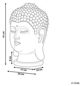 Statuetta decorativa in ceramica bianca testa di Buddha scultura ornamentale stile glamour accessori decorativi Beliani