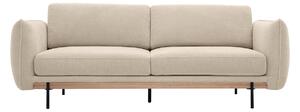 Divano design 3 posti in tessuto chenille beige e metallo nero TODD