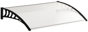 Outsunny Tettoia per Esterni Curva con Viti e Bulloni Inclusi, in Policarbonato, PP e Alluminio, 122x89x24 cm|Aosom