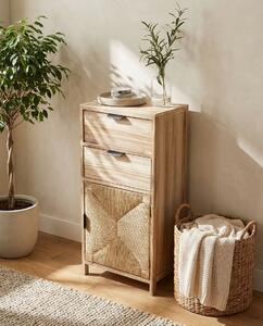 AZEL - mobiletto in legno con 2 cassetti e 1 anta