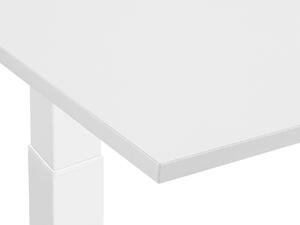 Scrivania regolabile elettricamente Piano tavolo grigio Struttura in acciaio verniciato a polvere bianca Sedersi e stare in piedi 180 x 80 cm Beliani
