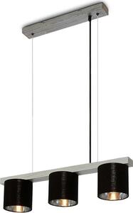 Briloner Leuchten LURI - Lampade a sospensione - 4736034 - Regolabile in altezza - Silver-Crafted - Legno - Attacco E14 max. 25 Watt - 3 luci - 65 x 15 x 136 cm