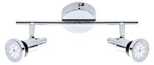 Lampada da bagno a LED faretto orientabile 2xGU10 da 4 W cromato IP44 Briloner