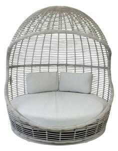 AITANA - conchiglione con struttura in alluminio wicker grigio chiaro