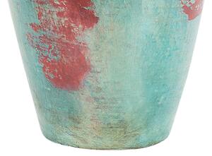 Vaso decorativo alto in ceramica verde menta e rossa da 46 cm Vaso da terra da tavolo effetto anticato Beliani