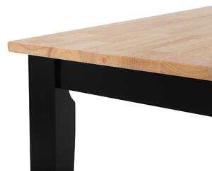 Tavolo da pranzo in legno chiaro da tavolo 74 x 120 x 75 cm Tavolo da cucina con gambe nere Beliani