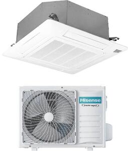 Hisense Climatizzatore a Cassetta 4 Vie 24000 Btu Inverter Monosplit Condizionatore con Pompa di Calore Classe A++/A++ Gas R32 Pannello Incluso (Un