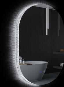 Specchio Bagno da Parete LED Antiappannamento 81x51x4,5 cm in Vetro e Alluminio Argento
