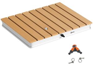 Outsunny Doccia da Giardino Portatile con Altezza Fino a 4 m e Getti d'Acqua Regolabili, 70x55 cm, Legno | Aosom Italy