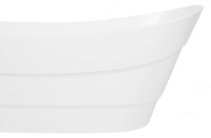 Vasca da bagno bianca in acrilico ovale con troppopieno sistema freestanding moderna Beliani