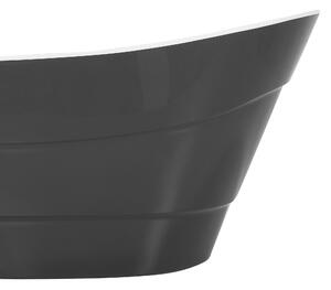 Vasca da bagno in acrilico Nero ovale con troppopieno sistema autoportante moderno Beliani