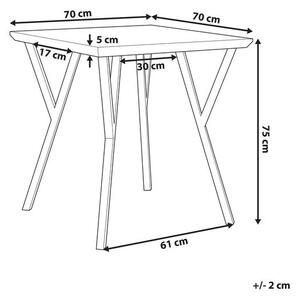 Tavolo da pranzo Piano in legno scuro Gambe in metallo Nero 70 x 70 cm 4 posti quadrato industriale Beliani